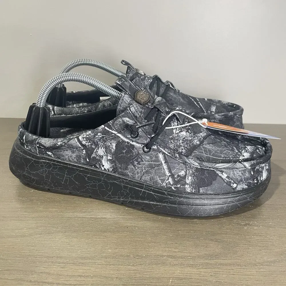 Jelly Roll Hey Dude Mens Size 9 Slides NEW Realtree Edge Wally Black Camo Shoes